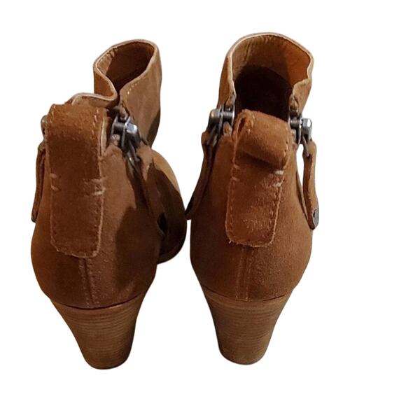 DOLCE Vita double zipper chunky distressed brown suede leather booties size 10 - Picture 4 of 9
